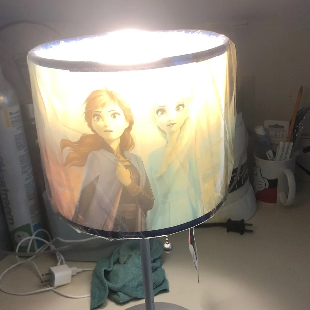 Disney Frozen II Ombre Green Glass Table Lamp